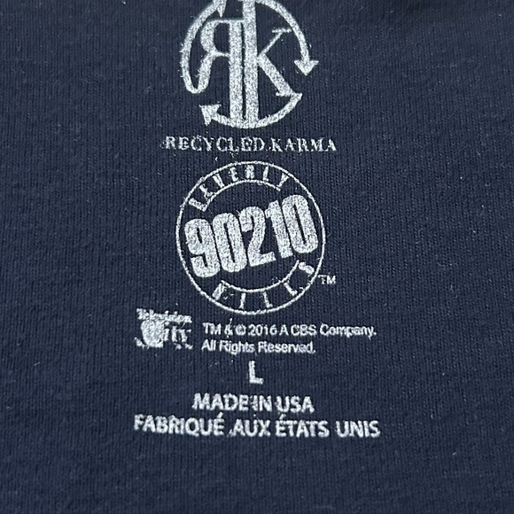 💲5/$25 Recycled Karma 90210 Donna Martin Navy Blue Tee Shirt 100% Cotton USA - Picture 3 of 4